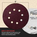 ProductionShop 5" Red 8-Hole Pattern Sanding Discs, 160 Disc Variety Pack, Grits 40, 60, 80, 100, 120, 150, 180, 220, 320, 400, 600, 800 - Hook &