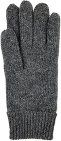 BRUCERIVER Men's Pure Wool Knitted Gloves | Insulated Fleece Lining Small-Medium Anthra