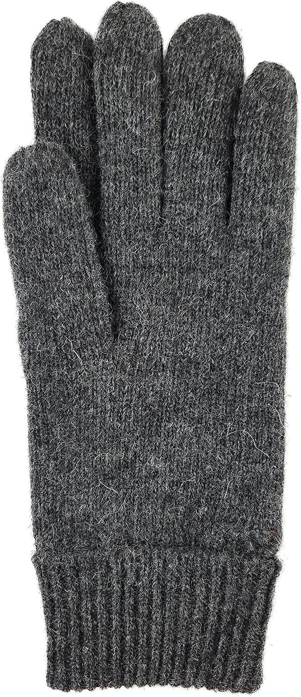 BRUCERIVER Men's Pure Wool Knitted Gloves | Insulated Fleece Lining Small-Medium Anthra