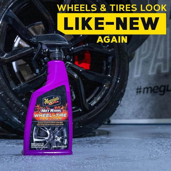 Meguiar'S Hot Rims Wheel & Tire Cleaner, Powers through Brake Dust & Grime Ã¢ÂÂ 24 Oz Spray Bottle