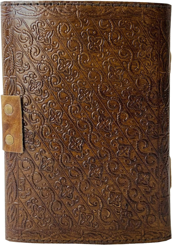 Embossed Leather Bound Journal Dragon Game of Thrones Diary with Clasp Lock Vintage Perfect Notebook Blank Book of Shadows Unlined Paper