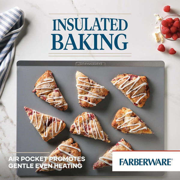 Farberware GOLDEN BAKE Nonstick Jumbo Cookie Sheet, Cookie Sheets for Baking Nonstick, 15.5-Inch x 20-Inch, Light Gray 15.5" x 20" Cookie Sheet