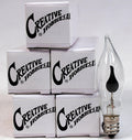 Creative Hobbies A101 Flicker Flame Light Bulb -3 Watt, 130 Volt, E12 Candelabra Base, Flame Shaped, Nickel Plated Base,- Dances with a Flickering
