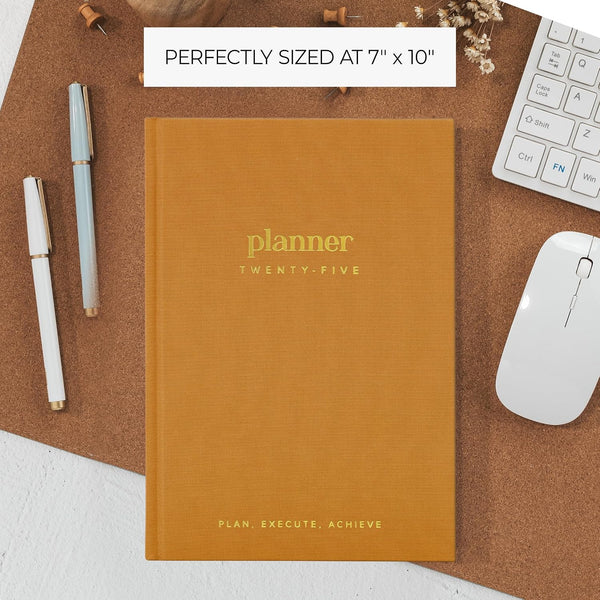 Beautiful 2025 Daily Planner - 7" x 10" Planner for Women or Men with Weekly & Monthly Spreads for Easy Planning - Beautiful Calendar Book to