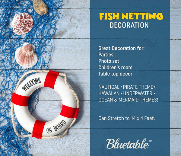 Fish Net Decoration Nautical Netting Decor - Fishing Net Decor, Mermaid Birthday Decorations, Pirate Party Fishnet, Decorative Beach Party, Theme