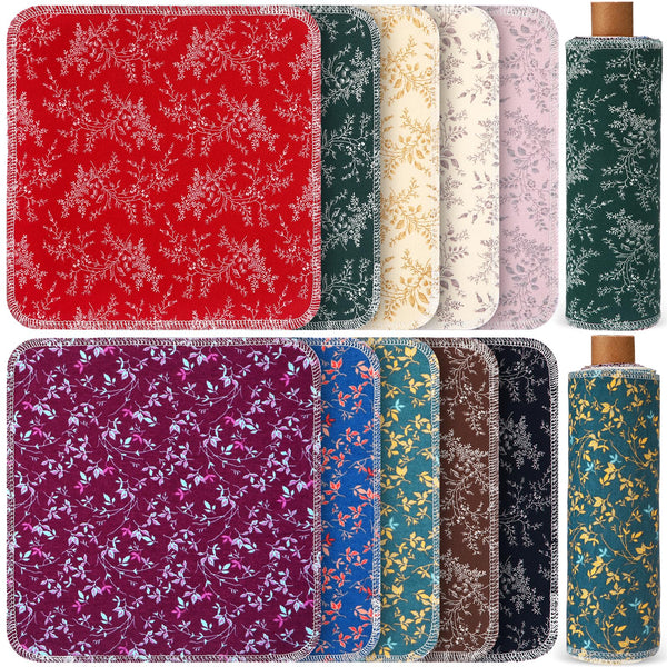 Redbaker 50 Pcs Reusable Paper Towels Paperless Reusable Cotton Cloths Toilet Absorbent Washable Paper Towels with Roll Kitchen Dishcloth for