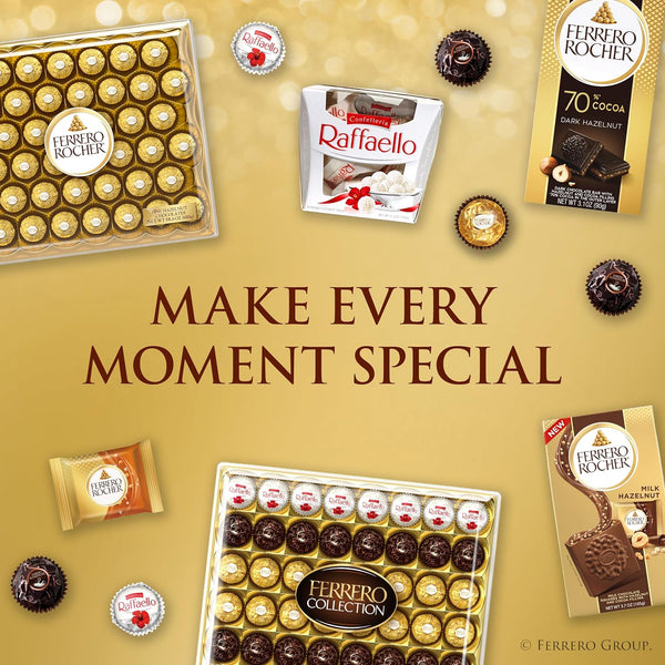 Ferrero Rocher Gourmet Hazelnut Milk Chocolate Gift Box, 24 Individually Wrapped Chocolates, 10.6 oz 24 Count (Pack of 1)