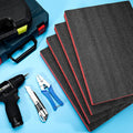 Outus 4 Pcs Cuttable Polyurethane Foam Pads Craft Foam Insert for Cases Packing Padding Camera Toolbox Storage(16 X 12 X 1.5 Inch,Red, Black)