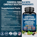 Cortisol Supplements for Women and Men with Magnesium, Ashwagandha & L-Theanine. High Cortisol Reducer, Manager, Detox, Lower and Control. Sleep