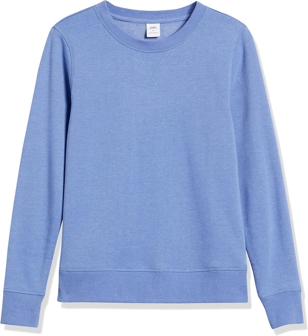 Amazon Essentials Women's Fleece Crewneck Long Sleeve Pullover Sweatshirt (Available in Plus Size) Medium Blue