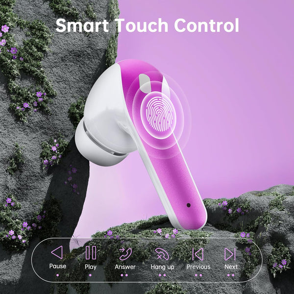 Wireless Earbuds Bluetooth 5.4 Headphones 60H Playtime Bass Stereo Ear Buds with Noise Cancelling Mic LED Display Earbud & in Ear Earphones IP7