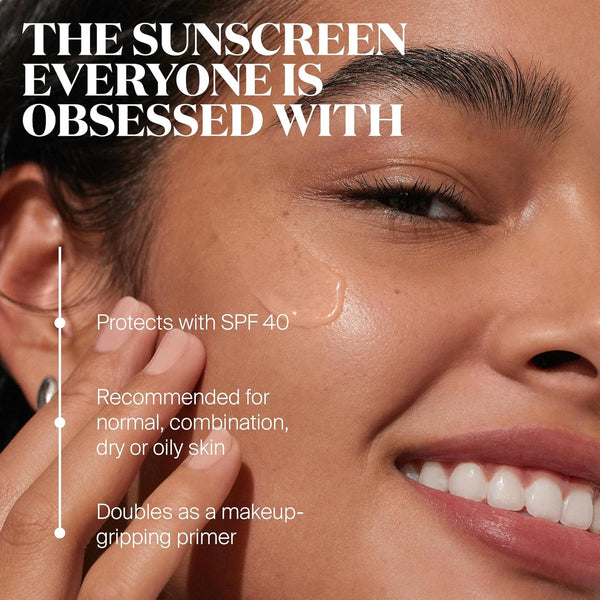 Supergoop! Unseen Sunscreen - SPF 40 - Invisible, Broad Spectrum Face Sunscreen + Makeup-Gripping Primer - Weightless, Scentless, Oil Free - for