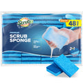 SCRUBIT 48 Pack Kitchen Sponges - Dish Sponge for Washing Dishes, Kitchen & Bathroom â Blue Dishwashing Sponges along with a Thought Scrubber â