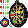 Dart Board - 12pcs Magnetic Darts - Excellent Indoor Game and Party Games - Gifts for 5 6 7 8 9 10 11 12 Year Old Boy Kids Yellow