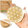 CSM Dry Body Brush - Natural Bristle Exfoliating Brush for Skin Renewal, Lymphatic Support and Circulation Boost - Sustainable Choice Dry Brushing