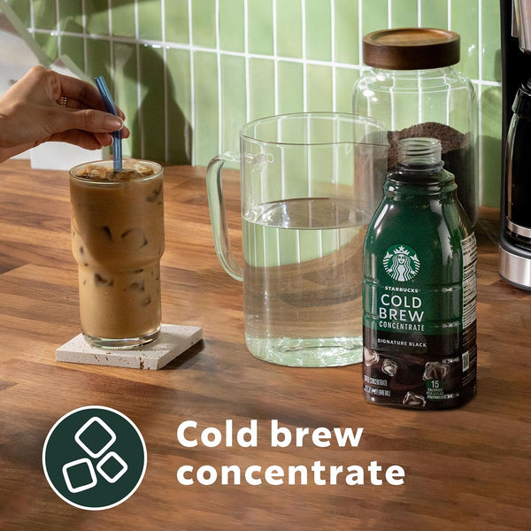 Starbucks Cold Brew Coffee Concentrate, Signature Black, 100% Arabica, Multi-Serve Bottle (32 Fl Oz)