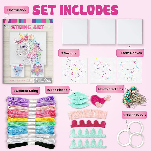 Hapinest String Art Craft Kit for Kids Ages 10-12 and Up, 3D String Art Kit Crafts for Teens, Birthday Gifts for Tween Girls Ages 10 11 12 Years