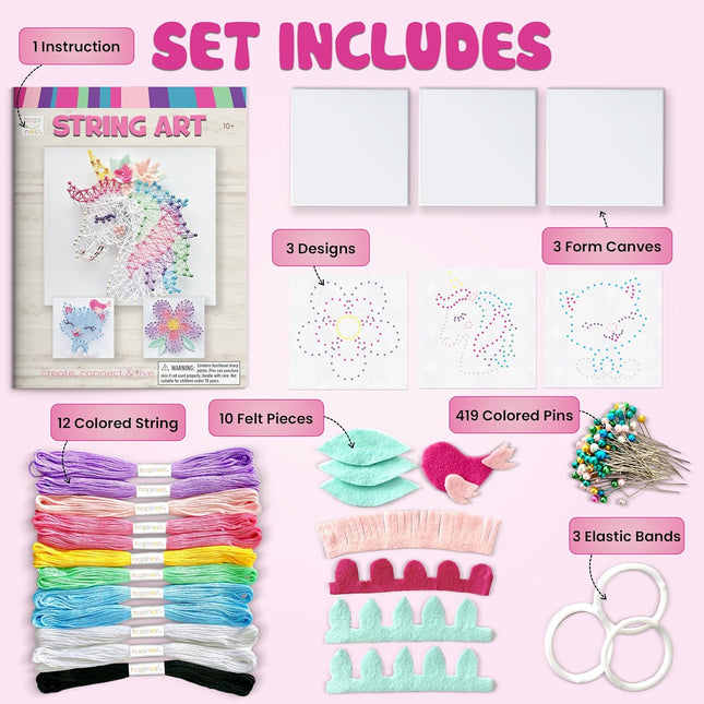 Hapinest String Art Craft Kit for Kids Ages 10-12 and Up, 3D String Art Kit Craf