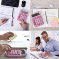 Mr. Pen- Mechanical Switch Calculator, 12 Digit Large LCD Display, Pink