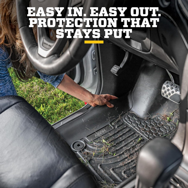 Husky Liners Weatherbeater Floor Mats | Fits 2022-2026 Ford Maverick (Hybrid Models Only) | Front & 2nd Row, 3-pc Black - 95401