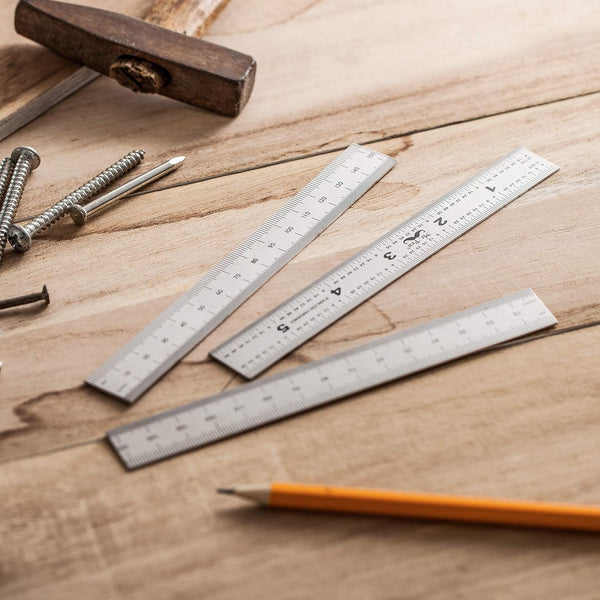 Mr. Pen- Machinist Ruler, 3 Pack, Metric, Precision, Stainless Steel, 6 Inch