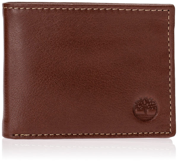 Timberland Men'S Leather Passcase Trifold Wallet Hybrid, Cognac (Hundson), One Size