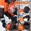 HANDLANDY Work Gloves for Men & Women, Utility Mechanic Working Gloves Touch Screen, Flexible Gardening Gloves for Yard Medium Jet Black