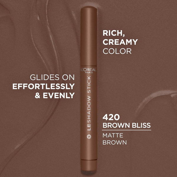 L'Oreal Paris Makeup Le Shadow Stick Eyeshadow, Blendable, Smudge-Resistant, Cream Eyeshadow, Brown Bliss, 0.05 Oz
