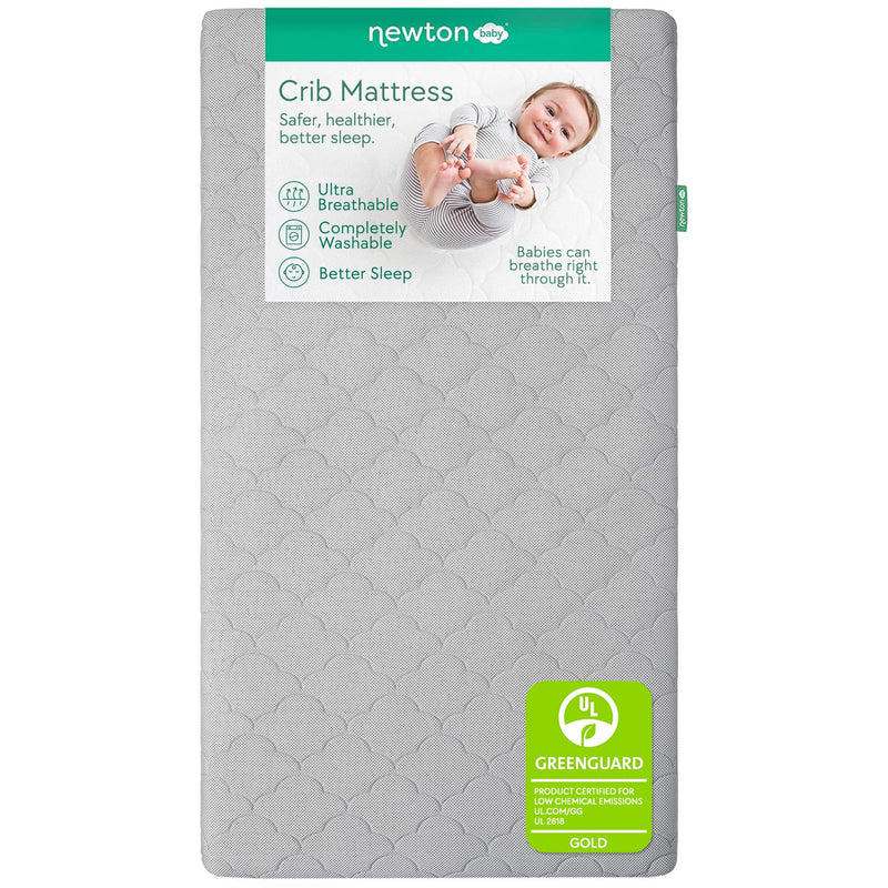 Newton Baby Waterproof Crib Mattress, Breathable & Washable - Grey