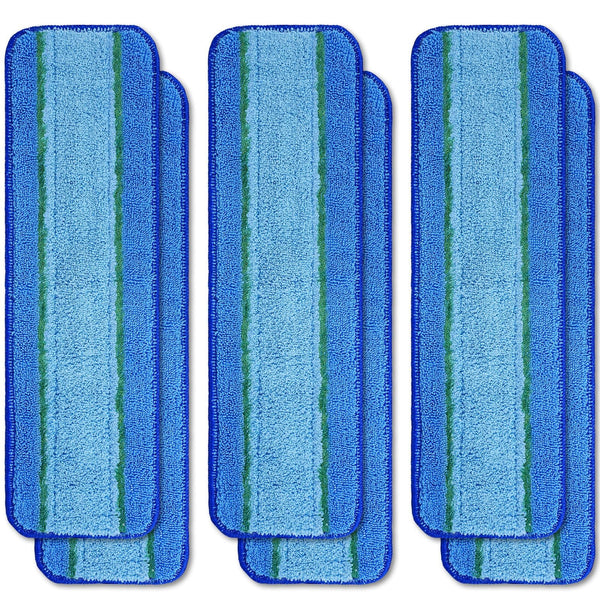6 Pack Microfiber Cleaning Pads for Mop Hardwood Floor Cleaner Mop Replacement, Deep Microfiber Cleaning Pad Dusting Pad Wet Mop Dry Dust Mop