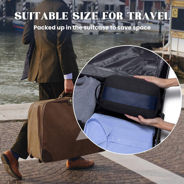 Vorspack Water Resistant Travel Toiletry Bag for Men - Black&Blue Black&Blue Medium