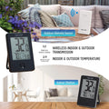 Taylor Wireless Digital Indoor Outdoor Thermometer, Easy to Read Numbers for Patio, Pool, and Indoor Areas, LCD, Black Black Thermometer