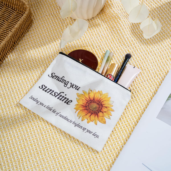 Sunflower-Themed Encouragement Gift Box for Women - Self Care Package with Ultra Soft Flannel Blanket, Best Friend Birthday, Thinking of You Gifts