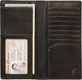 House of Jack Co. Skull Long Bifold Wallet for Men, Full Grain Cowhide Leather Biker Wallet, Rodeo Wallet, Black