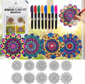 Hula Home Stained Glass Mandala Art Kit - DIY Window Clings with Markers, 10 Suncatchers - Perfect Hobby for Adults, Kids, Teens & Seniors - Ideal