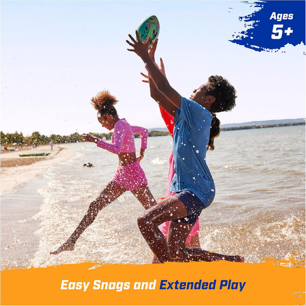 Swimways Hydro Waterproof Football, Outdoor Games for Adults and Kids, Swimming Pool Accessories and Pool Party Games,9.25 Inches, Blue