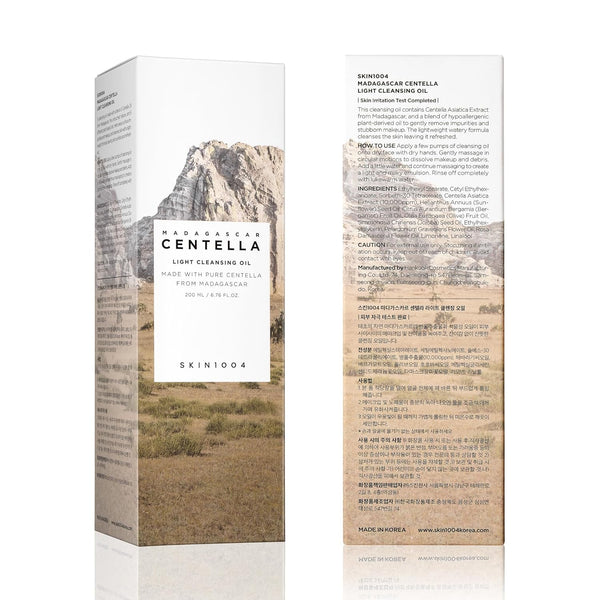 SKIN1004 Madagascar Centella Light Cleansing Oil 6.76 Fl.Oz, 200Ml | Gentle Oil Cleanser for Face, Korean Facial Cleanser, Double Cleansing