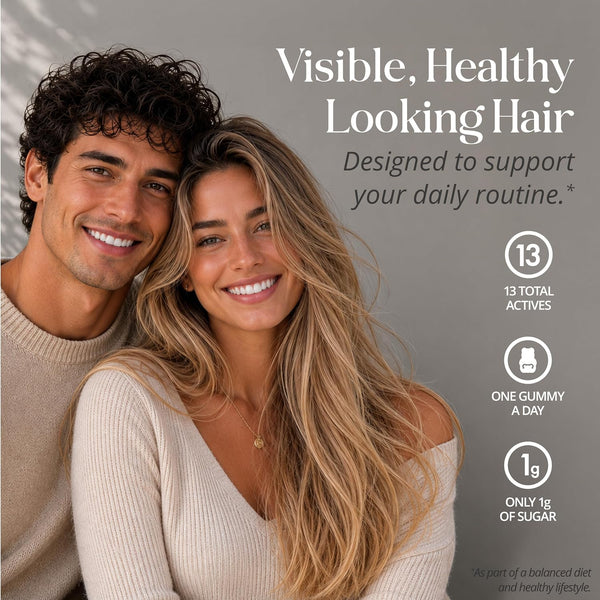 Sugarbear Hair Vitamin Gummy 2 Month Supply Extra Strength Biotin 6000Mcg, Growth for Men & Women, Vegan Vitamin B12, MSM, Inositol, Omega 3,