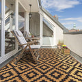 SAND MINE Waterproof Outdoor Rug 4X6 Ft, Plastic Straw Area Rug, Large Floor Mat for Outdoors, RV, Patio, Backyard, Deck, Picnic, Beach, Trailer,