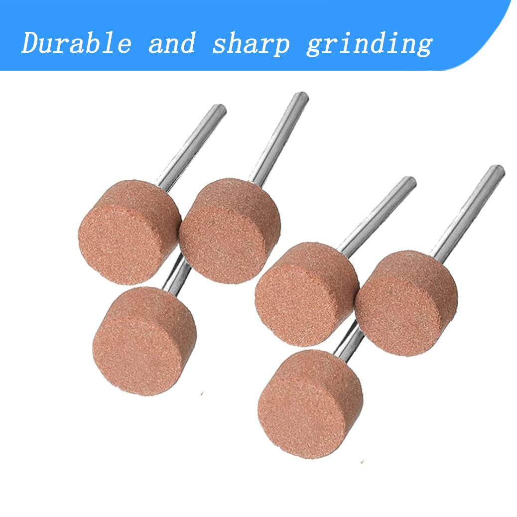 18Pcs Rotary Grinding Stones, 1/8'' Shank 15MM Dia Cylinder Shape Abrasive Stone Mounted Grinding Tool for Dremel Rotary Tools