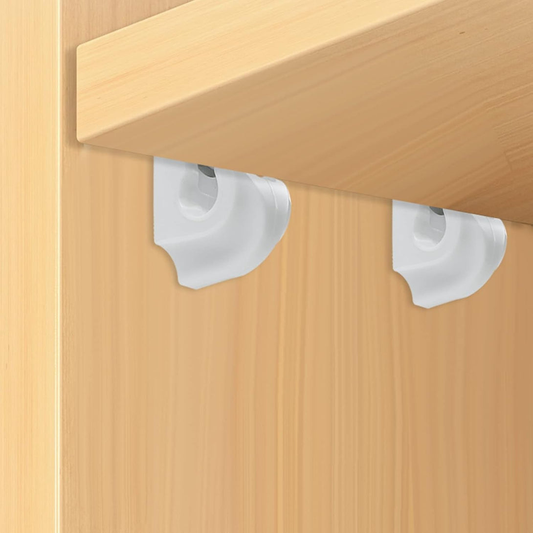 24 Pack White down Wall Clip Closet Shelves Clips Wire Shelf Loop Clips Plastic Heavy Duty Wire Shelf Brackets Included Clips Screws and Expansion Tubes for Wire Closet Shelving