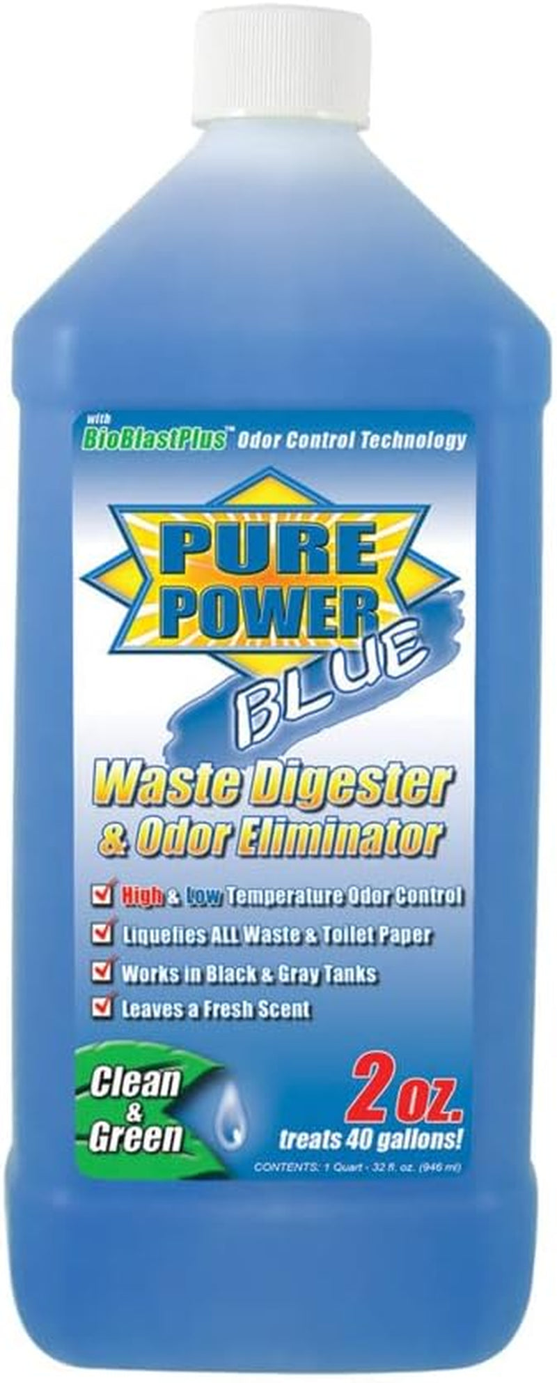 Valterra V23002 Pure Power Blue Waste Digester and Odor Eliminator, 32 Oz. Bottle