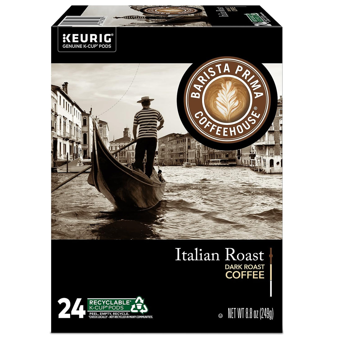 Barista Prima Italian Roast Coffee, Keurig K-Cup Pods, Dark Roast, 96/Carton (66149)