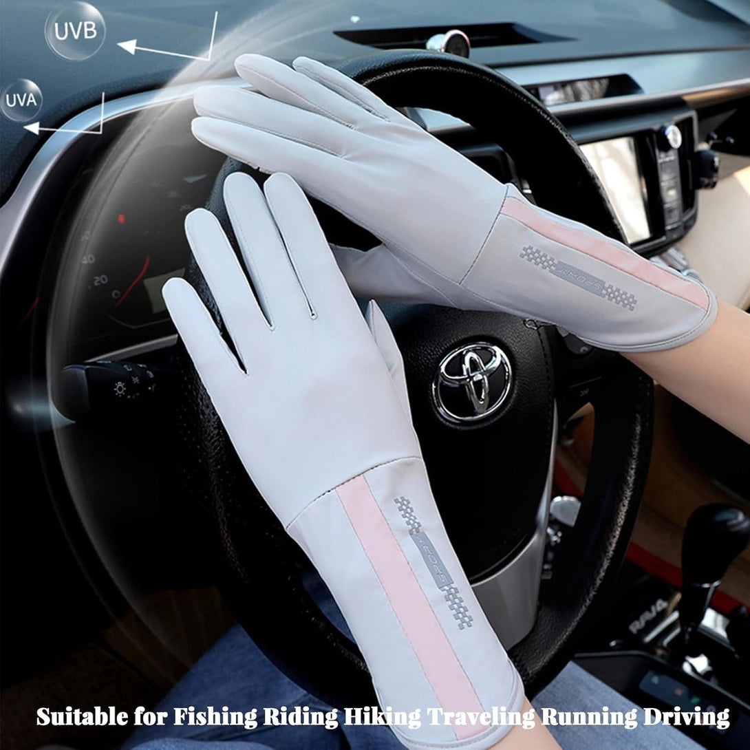 Women UV Sun Protection Gloves Full Finger Touchscreen Non Slip Gloves Driving Gloves Breathable Summer Outdoor for Women