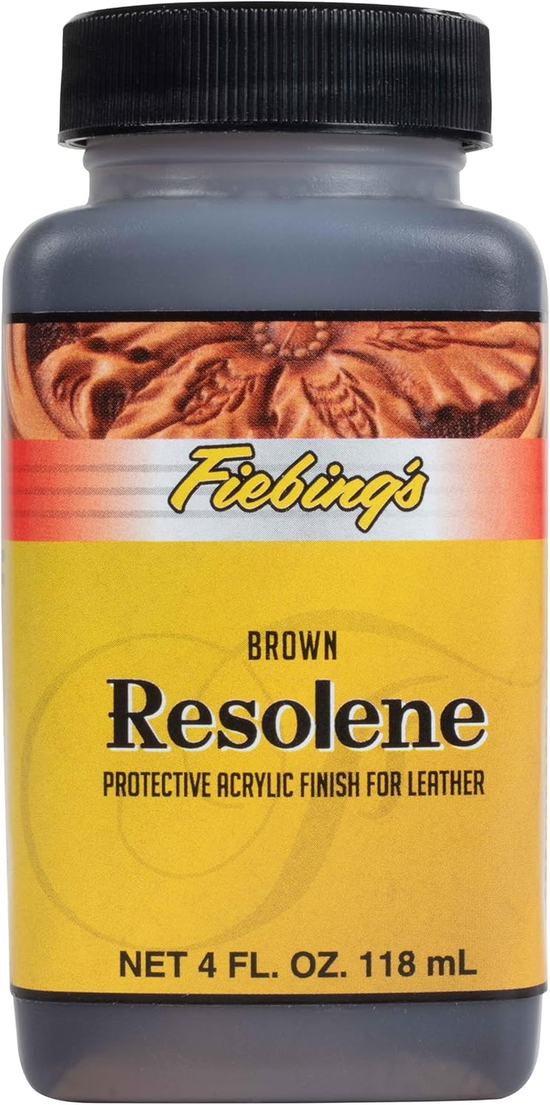 Fiebing'S Acrylic Resolene (4 Oz, Brown) - Protective Acrylic Leather Finisher - Glossy Finish Top Coat for Dyed & Polished Leathercraft - Flexible, Durable, Water Resistant for Boots, Couch, Purse