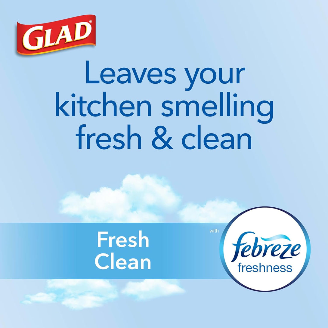 Glad Forceflex Maxstrength XL Kitchen Trash Bags, 20 Gal, Fresh Clean, 80 Ct (Package May Vary)