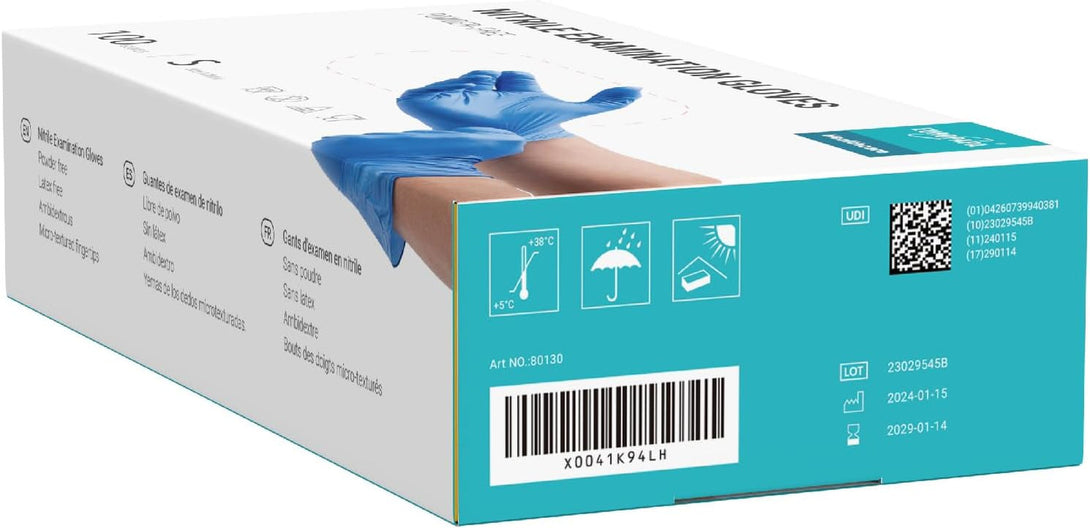 Nitrile Examination Gloves, Pack of 100