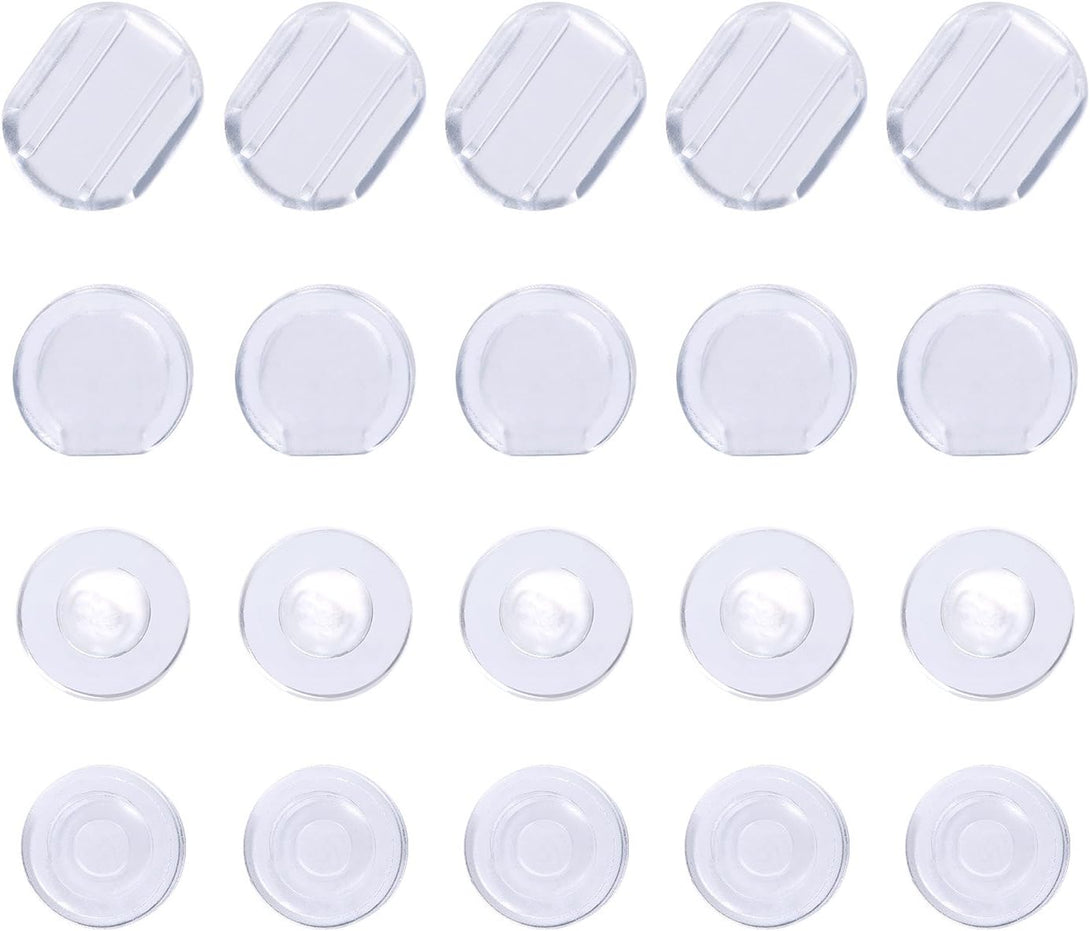 Maxdot 100 Pieces 4 Size Earring Pads Silicone Comfort Earring Cushions for Clips on Earrings, Clear