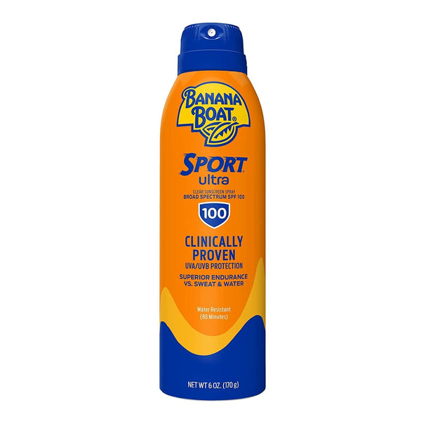 Banana Boat Sport Ultra SPF 100 Sunscreen Spray, 6Oz | Sport Sunscreen Spray SPF 100, Banana Boat Sunscreen SPF 100 Spray, High SPF Sunscreen, Water Resistant Sunscreen, 6Oz
