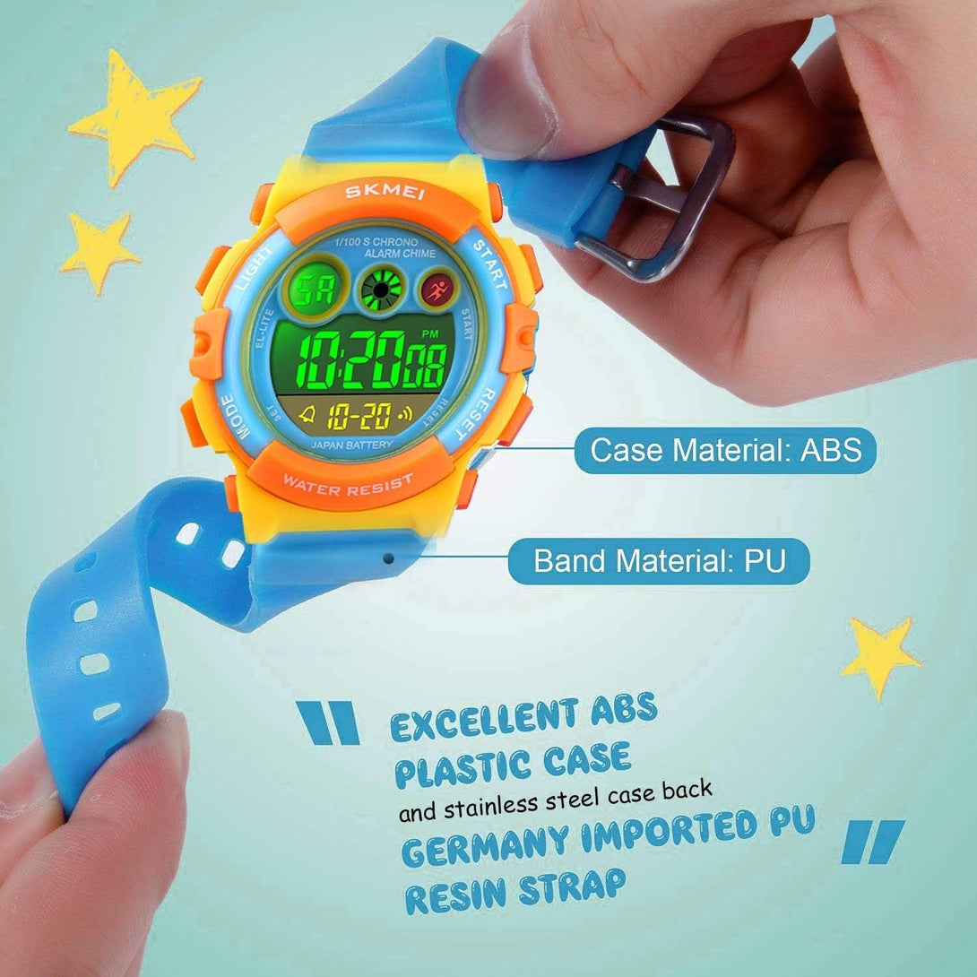 Cofuo Kids Digital Sport Watch for Boys Girls, Kid Waterproof Electronic Multi Function Casual Outdoor Watches, 7 Colorful LED Luminous Alarm Stopwatch Wristwatch